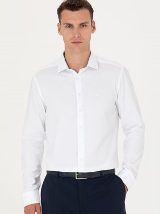 پیراهن مردانه سفید پیرکاردین