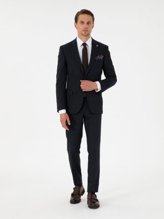 کت و شلوار مردانه سرمه ای پیرکاردین