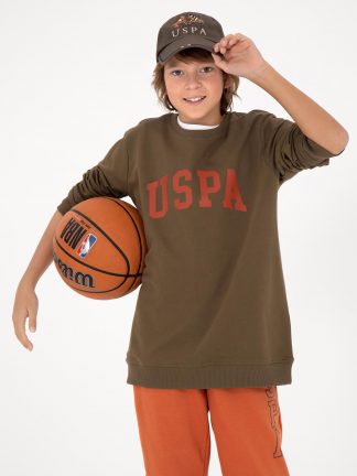 سویشرت پسرانه خاکی روشن یو اس پولو