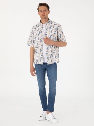 شلوار جین جذب مردانه آبی پیرکاردین