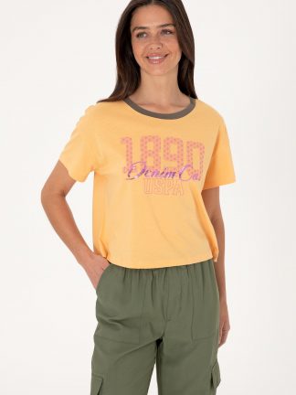 تیشرت زنانه خربزه ای یو اس پولو