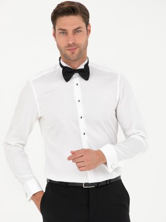 پیراهن رسمی مردانه سفید پیرکاردین