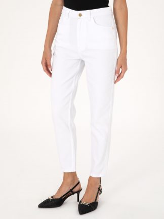 شلوار جین مام فیت زنانه سفید پیرکاردین