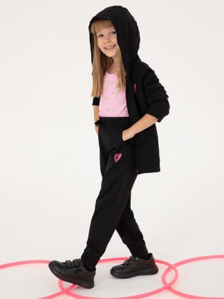 شلوار راحتی دخترانه مشکی یو اس پولو