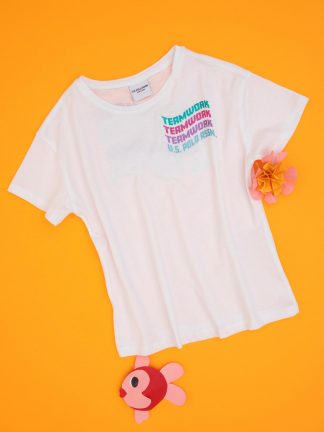 تی شرت دخترانه سفید یو اس پولو