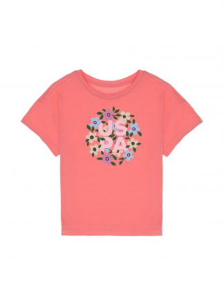 تی شرت دخترانه صورتی یو اس پولو