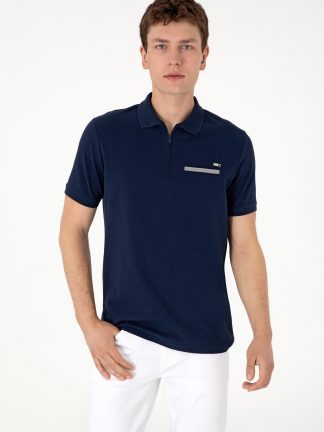 پولوشرت مردانه سرمه ای یو اس پولو