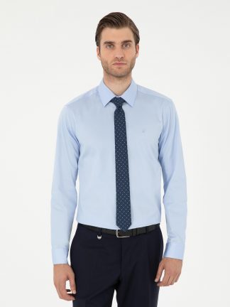 پیراهن رسمی مردانه آبی تیره پیرکاردین