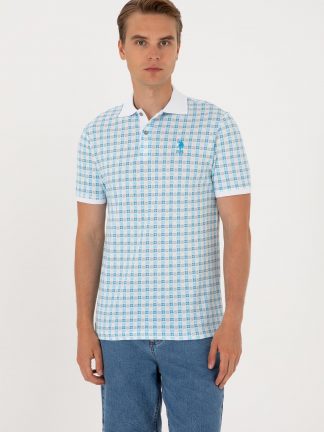 پولوشرت مردانه آبی فیروزه ای یو اس پولو