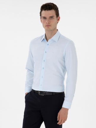 پیراهن مردانه آبی روشن پیرکاردین