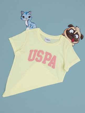 تی شرت دخترانه لیمویی یو اس پولو