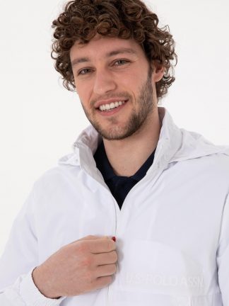 کاپشن مردانه سفید یو اس پولو