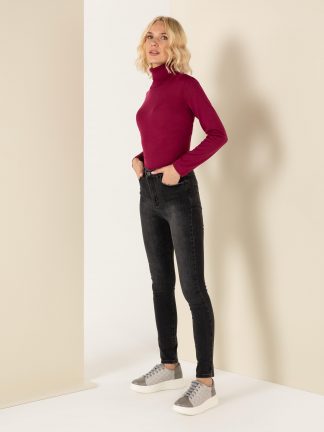 شلوار جین جذب زنانه خاکستری تیره پیرکاردین