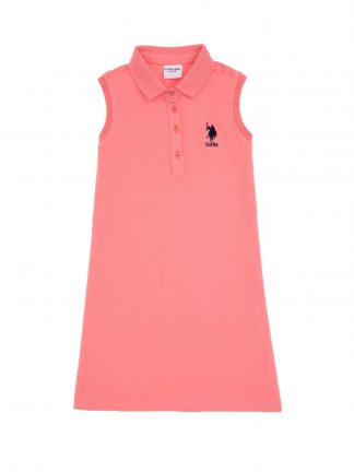 پیراهن دخترانه صورتی یو اس پولو