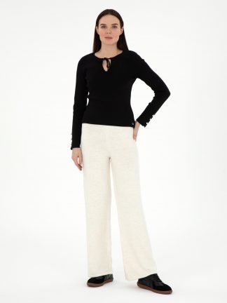 شلوار پارچه ای زنانه بژ پیرکاردین