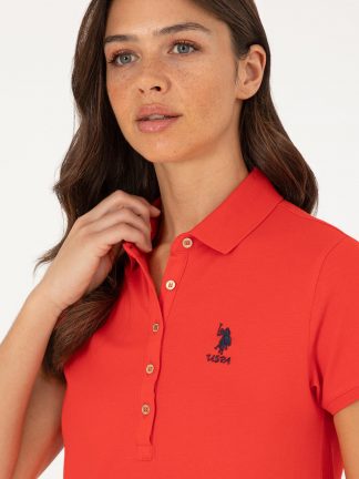 پیراهن و لباس مجلسی زنانه قرمز یو اس پولو