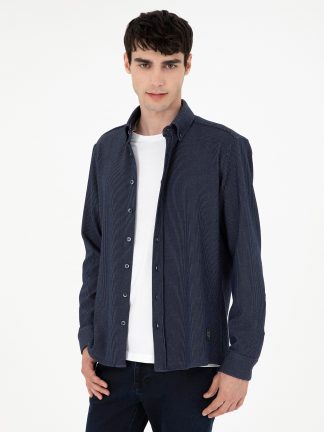 پیراهن مردانه سرمه ای پیرکاردین