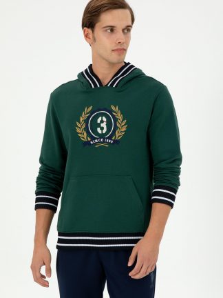 هودی مردانه سبز تیره یو اس پولو