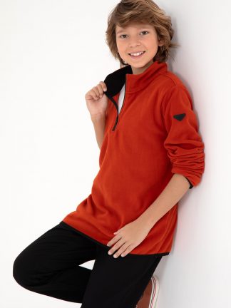 سویشرت پسرانه آجری یو اس پولو