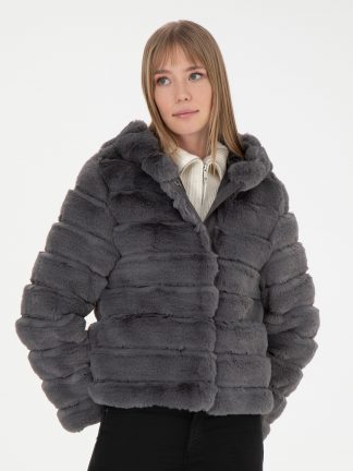 پالتو زنانه خاکستری تیره پیرکاردین