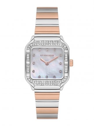 ساعت مچی زنانه صورتی طلایی یو اس پولو