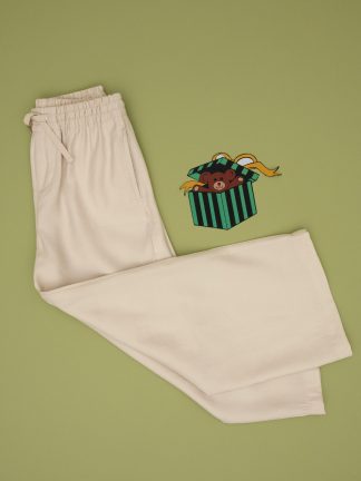 شلوار کتان دخترانه طوسی یو اس پولو