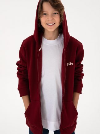 هودی پسرانه زرشکی یو اس پولو