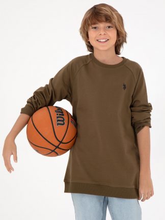 سویشرت پسرانه خاکی روشن یو اس پولو