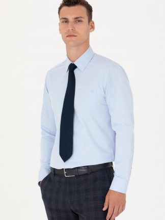 پیراهن رسمی مردانه آبی روشن پیرکاردین