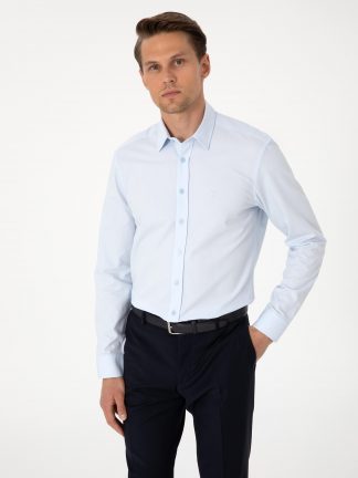 پیراهن مردانه آبی روشن پیرکاردین