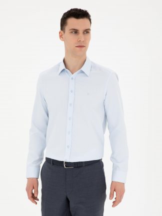 پیراهن مردانه آبی روشن پیرکاردین