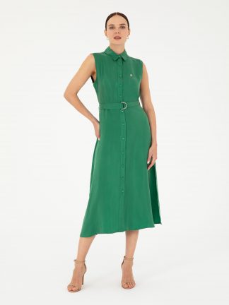 پیراهن زنانه سبز پیرکاردین