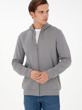 هودی مردانه خاکستری روشن یو اس پولو