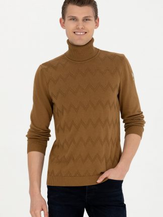 پلیور مردانه خاکی روشن یو اس پولو