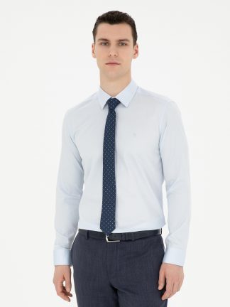 پیراهن رسمی مردانه آبی روشن پیرکاردین