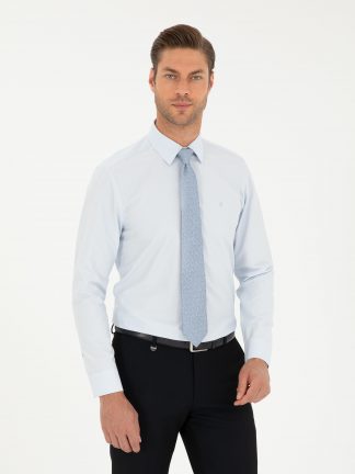 پیراهن رسمی مردانه آبی روشن پیرکاردین