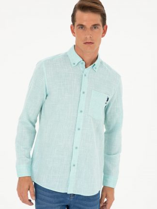 پیراهن مردانه نعنایی یو اس پولو