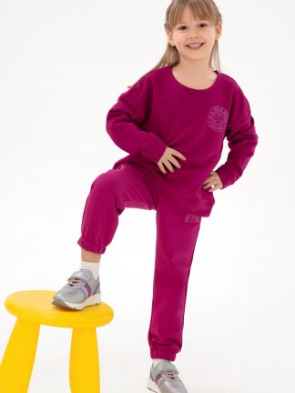 شلوار راحتی دخترانه صورتی روشن یو اس پولو