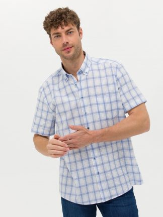 پیراهن آستین کوتاه مردانه آبی پیرکاردین