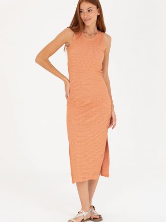 پیراهن و لباس مجلسی زنانه آجری یو اس پولو