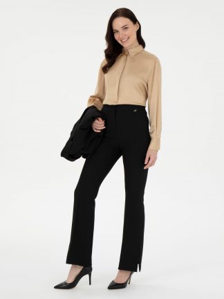 شلوار پارچه ای زنانه مشکی پیرکاردین