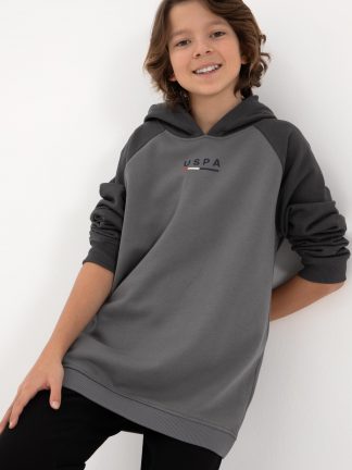 هودی پسرانه خاکستری یو اس پولو