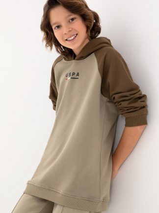 هودی پسرانه خاکی روشن یو اس پولو