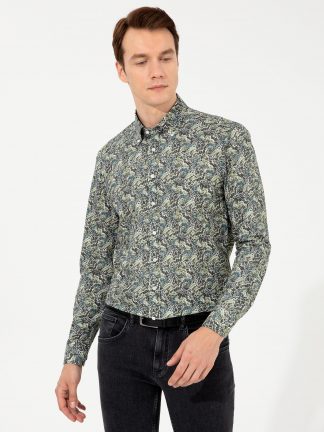 پیراهن مردانه خاکی روشن کاشارل