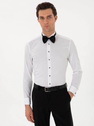 پیراهن رسمی مردانه سفید کاشارل