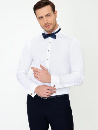 پیراهن رسمی مردانه سفید کاشارل