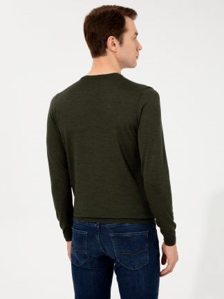 پلیور مردانه خاکی روشن کاشارل