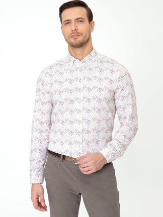 پیراهن مردانه قهوه ای روشن کاشارل