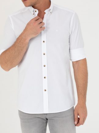 پیراهن مردانه سفید کاشارل