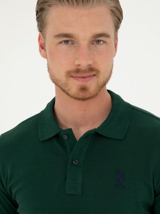 پولوشرت مردانه سبز تیره یو اس پولو